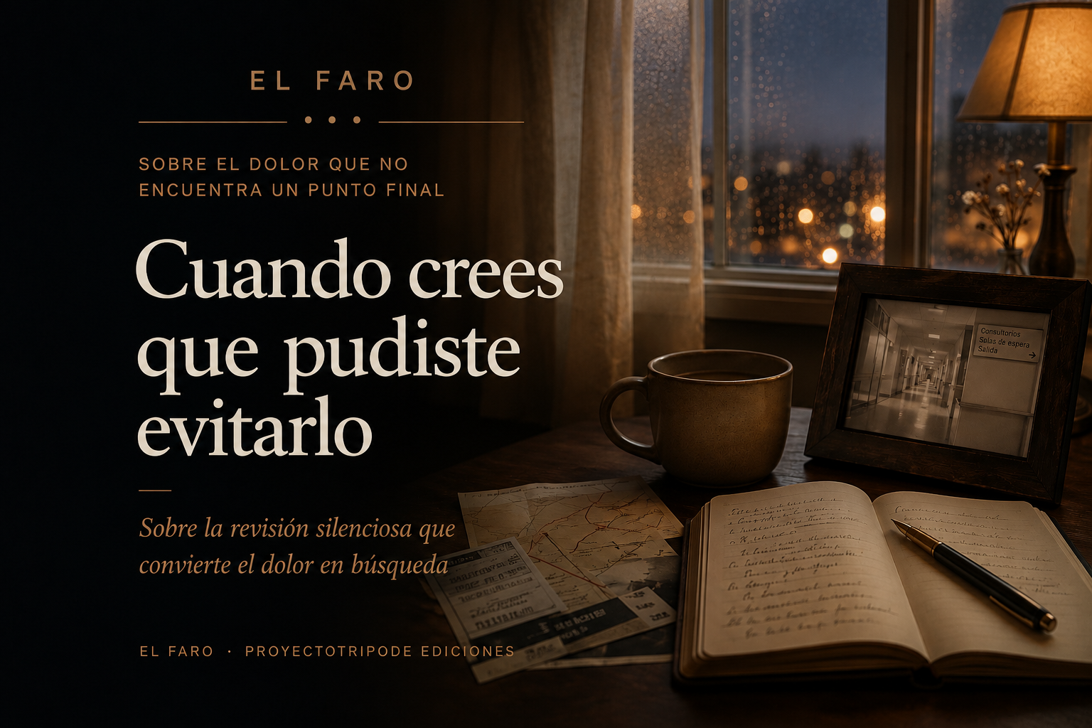 Camino oscuro que se divide entre dos direcciones