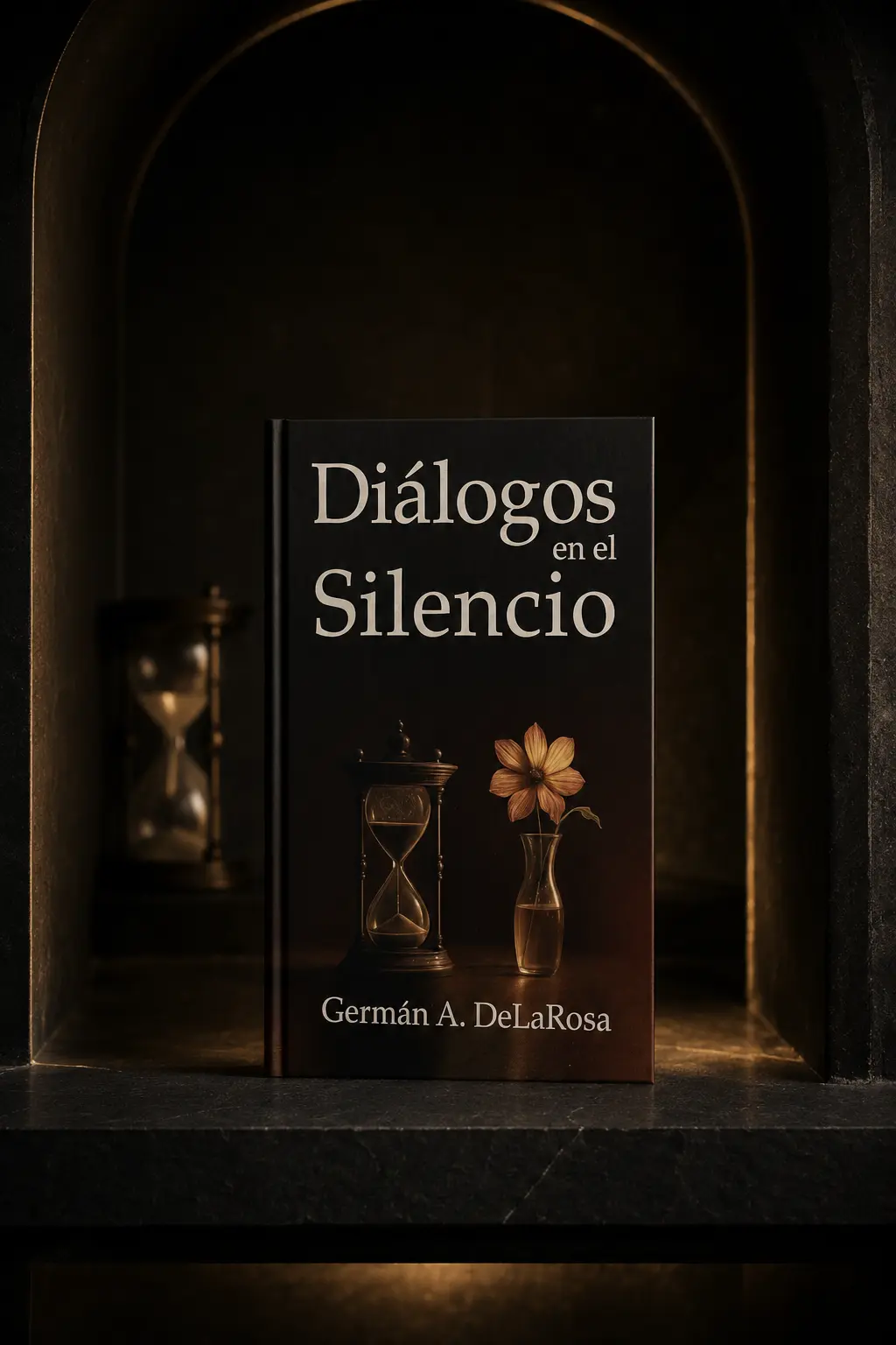 Diálogos en el Silencio, de Germán A. DeLaRosa, presentado bajo un arco oscuro