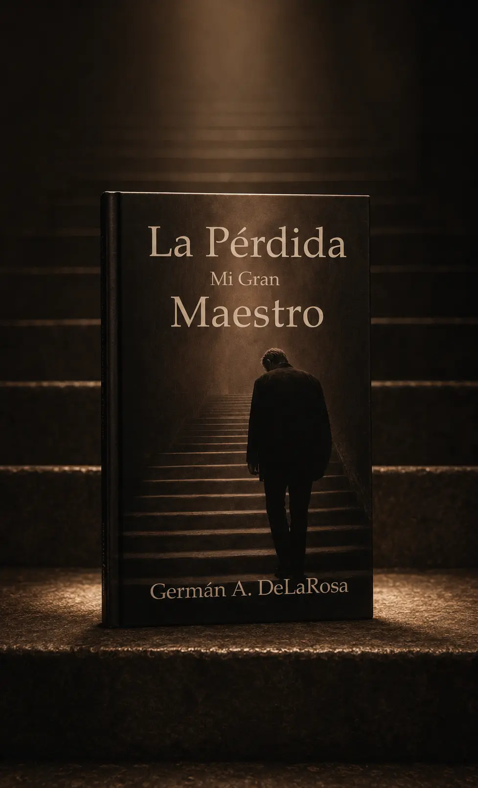 La Pérdida… Mi Gran Maestro, de Germán A. DeLaRosa, presentado sobre una escalera oscura