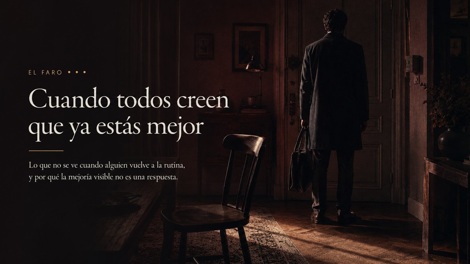 Lo que no se ve cuando alguien vuelve a la rutina, y por qué la mejoría visible no es una respuesta.